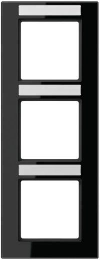 Jung AC583BFNASW Rahmen 3fach Schriftf. senkrecht Serie A creation schwarz