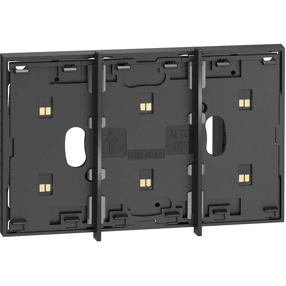 Legrand BTicino KG8102P1 LivingNow 3M Rahmen mit Busleitung f.2-modulige Dose Black