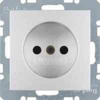 Berker Steckdose aluminium ohne Schutzkontakt 6167331404