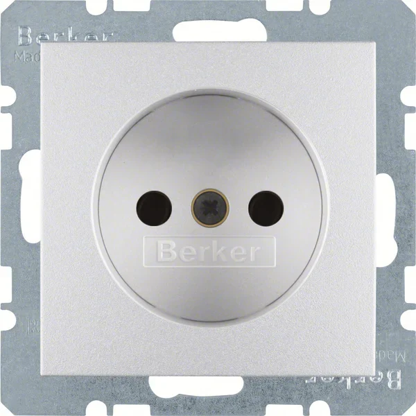 Berker Berker Steckdose aluminium ohne Schutzkontakt 6167331404