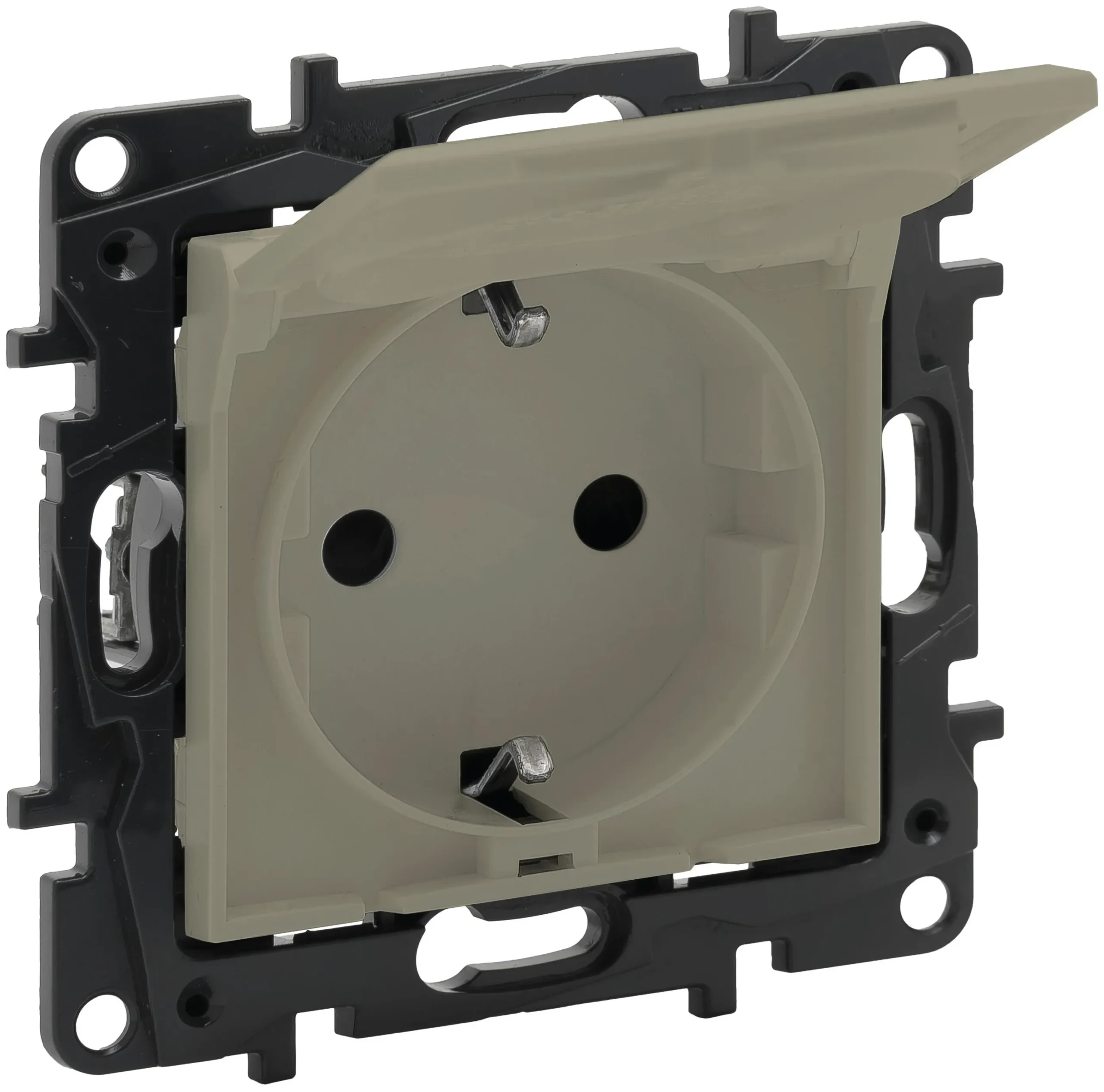 Legrand Legrand 864663 Schuko Steckdose (SL) Berührungsschutz Klappdeckel Niloe Step Sand