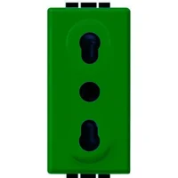 BTicino L4180V Steckdose ital. 19/26mm mit erhöht Berührungsschutz 1M Grün