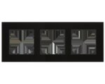 MDT Einbaurahmen 3-fach schwarz glänzend Glas für GEB-K 55mm BE-GTR3S.01S