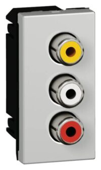 Legrand 079254 RCA rot/weiß/gelb 1-modulig Mosaic Aluminium