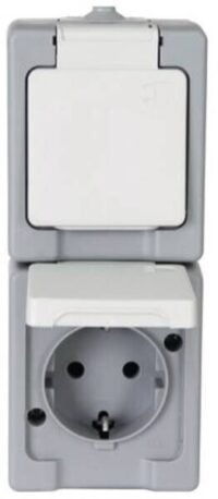 Kopp 130348009 Schutzkontakt-SteckdoseAP-FR 2-fach senk.2-polig16A 250V Std grau