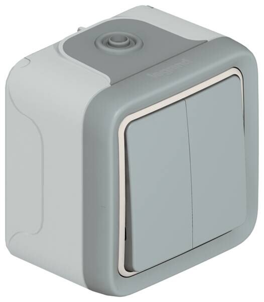 Legrand Legrand 069725 Wipptaster Doppel 2Schliesser FR-Aufputz Plexo55 grau