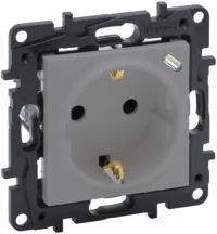 Legrand 864327 Schuko Steckdose mit Sub-C Steckklemme Berührungsschutz Niloe Step Aluminium