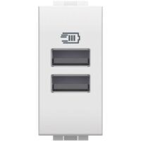 BTicino N4191AA LivingLight USB-Lade- steckdose 1M m.2xUSB-A Weiß