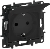 Legrand 864563 Schuko Steckdose Ber. schutz Klappdeckel Niloe Step schwarz
