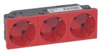 Legrand 077273 Schuko Steckdose 45° 3-fach 6-modulig Mosaic rot