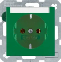 Berker Schuko-Steckdose gn + Beschriftungsfeld 47501903