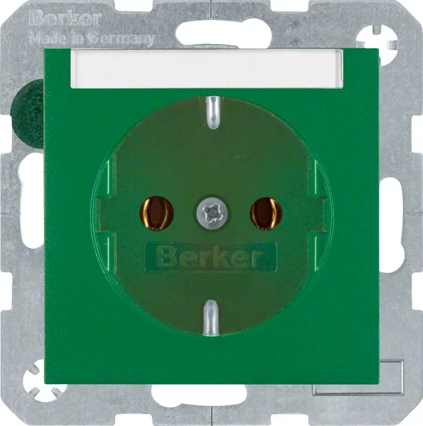 Berker Berker Schuko-Steckdose gn + Beschriftungsfeld 47501903