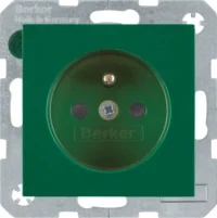Berker Steckdose gn/gl mit Schutzkontakt 6765768963