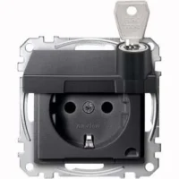 Merten SCHUKO-Steckdose anth Klappdeckel MEG2315-0414