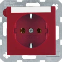 Berker Schuko-Steckdose rt + Beschriftungsfeld 47501902