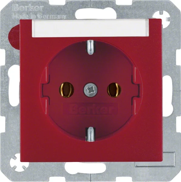 Berker Berker Schuko-Steckdose rt + Beschriftungsfeld 47501902
