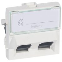 Legrand 076504 Datendose Kategorie6 2xRJ45 45° UTP 2M Mosaic ultraweiß