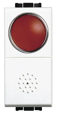 BTicino N4038R Taster 1-polig Schließer mit Leuchtsignal Rot Weiß