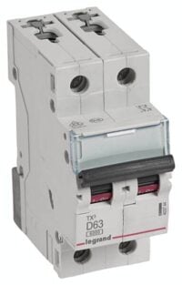Legrand 403744 TX3 LS-Schalter D 63A 2-polig 6kA 400VAC 2TE