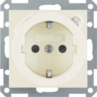 Berker SCHUKO-Steckdose weiß/gl mit FI-Schutzschalt. 47088982