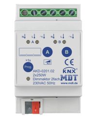 MDT Technologies Dimmaktor AKD 2-fach 3TE REG 250W, 230VAC, AKD-0201.02