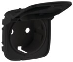 Legrand 754848 Abdeckung Schuko Steckdose Klappdeckel. Valena Allure schwarz