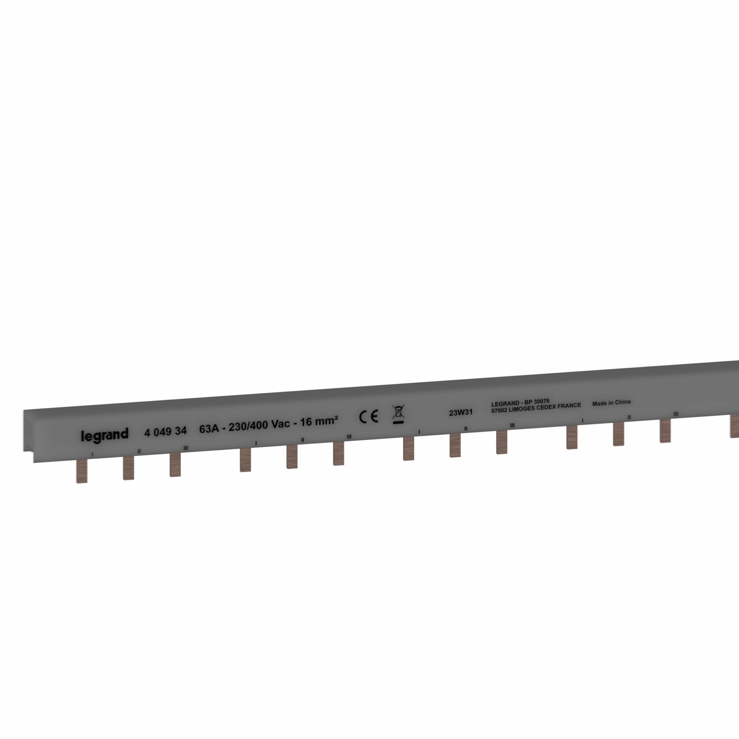 Legrand Legrand 404934 Stiftkammschiene 3-polig 48TE 1m 16qmm