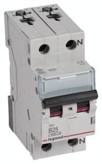 Legrand 403374 TX3 LS-Schalter B 25A 1-polig+N 6kA 230VAC 2TE