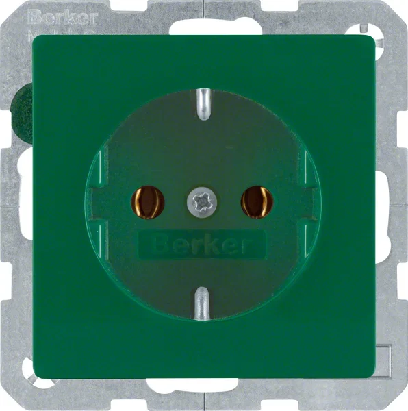Berker SCHUKO-Steckdose grün samt 47436013