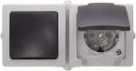 Kopp 138656001 Aus-/Wechselschalter SteckdoseAP-FR waag.16A 250V Nautic grau