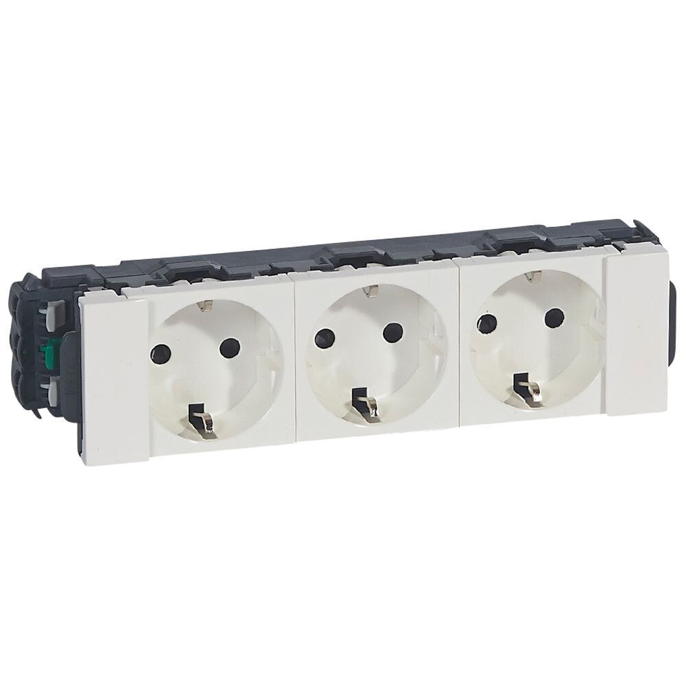 Legrand Legrand 077203 Steckdose 3-fach Snap-On 16A 250VAC Steckklemme Mosaic ultraweiß