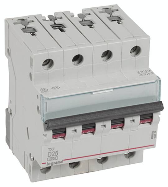 Legrand Legrand 403774 TX3 LS-Schalter D 25A 4-polig 6kA 400VAC 4TE