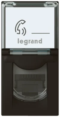 Legrand 079162L Einsatz 1xRJ45 Kategorie6A STP 2-modulig Mosaic schwarz
