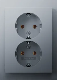 Berker Doppelsteckdose SCHUKO K.5 aluminium matt lackiert. 47747003