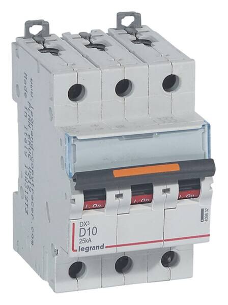 Legrand Legrand 409832 DX3 LS-Schalter D 10A 3-polig 25kA 400VAC 2TE