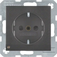 Berker SCHUKO-Steckdose anthrazit/matt LED-Orientierungsl. 41091606
