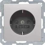 Berker SCHUKO-Steckdose alu/lackiert mit erhöhtem BS 47236084