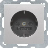 Berker SCHUKO-Steckdose alu/lackiert mit erhöhtem BS 47236084