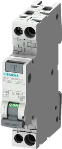 Bild vom Produkt: Siemens 5SV1316-7KK16 FI/LS kompakt 1p+N 6kA Typ A 30mA C 16A