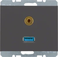 Berker Steckdose USB/3,5mm Audio anthrazit matt 3315397006