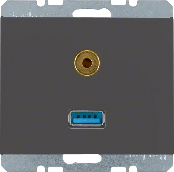 Berker Berker Steckdose USB/3,5mm Audio anthrazit matt 3315397006