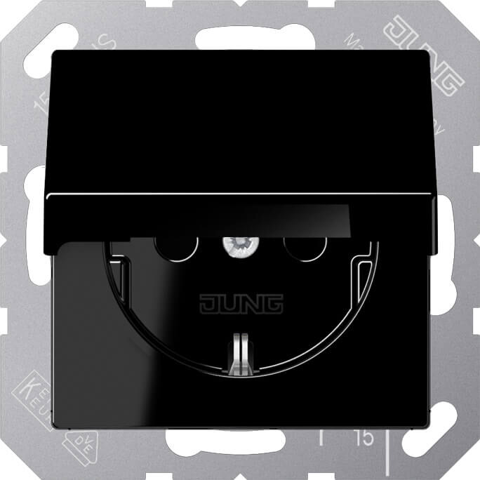 Jung Jung SCHUKO Steckdose 16 A 250 V, schwarz A 1520 NKL SW