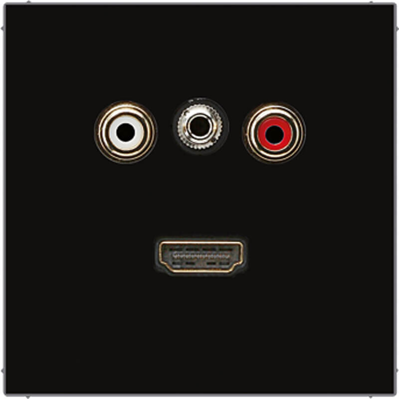 Jung Jung Multimedia-Anschluss schwarz Cinch/Klinke3,5/HDMI MA LS 1082 SW