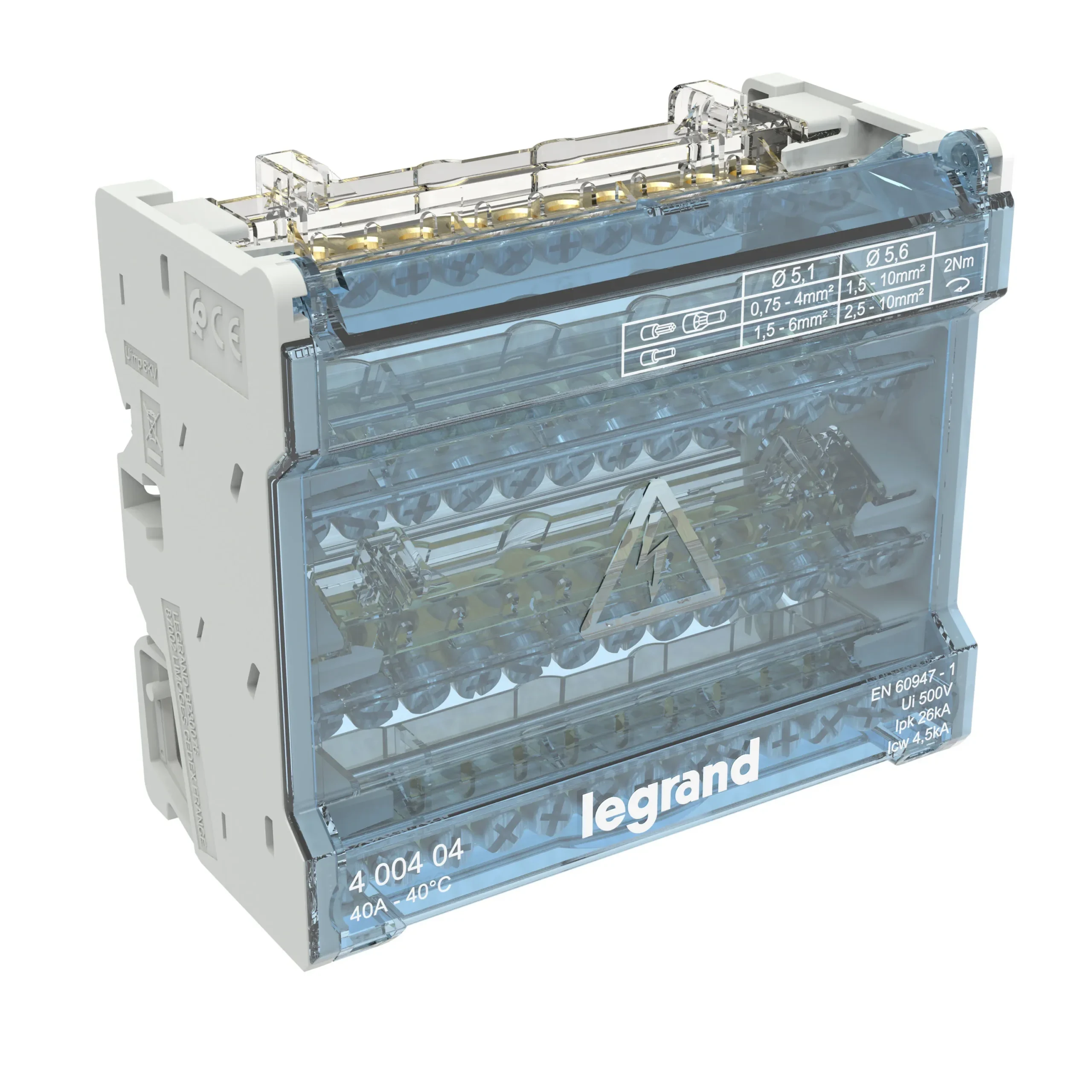 Legrand Legrand 400404 Klemmenblock 4P/40A 13KL 6M