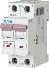 Eaton (Installation) Leitungsschutzschalter 32A,2-polig, Steckklemme C, DC PXL-C32/2-DC