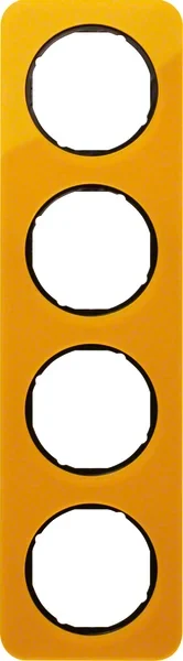 Berker Berker Rahmen 4-fach orange tra./schwarz glanz 10142334