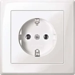 Merten Merten SCHUKO-Steckdose pws/gl volle Abdeckplatte MEG2401-1419