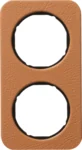 Berker Rahmen 2-fach Leder br/schwarz glänzend 10122364