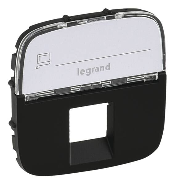 Legrand Legrand 755478 Abdeckung RJ11/RJ45 mit B.-feld 1-fach Valena Allure schwarz