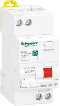 Bild vom Produkt: Schneider R9D01616 FI/LS-Schalter Resi9 1P+N, 16A, B-Char., 30mA, Typ A, 6kA